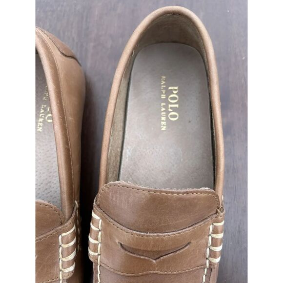 Wes Polo Tan Smooth Pull Up Slip On Leather 9.5 D - Picture 3 of 7